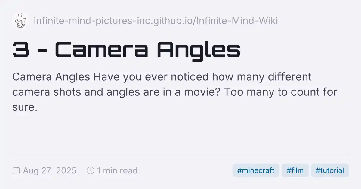 3 - Camera Angles