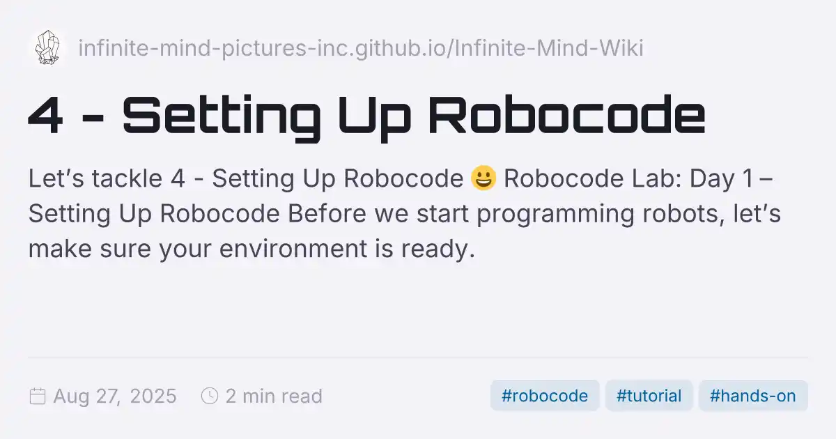Robocode Windows 2000 4 - Setting Up Robocode