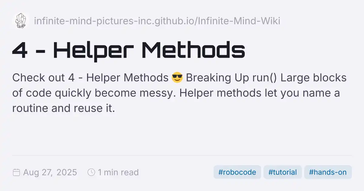4 - Helper Methods